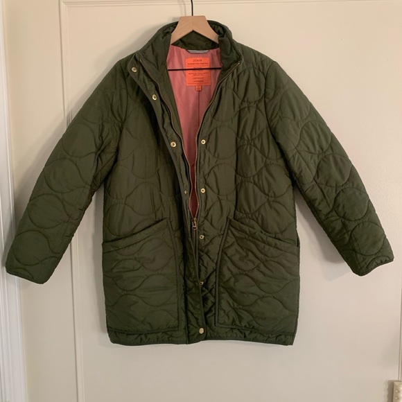 J Crew Signature Puffer Primaloft size M green - Picture 4 of 9